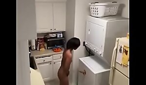 Minuscule Camera- Legal age teenager Airbnb Visitor Riding Dildo With regard to Kitchenette [Teaser]