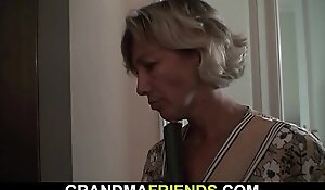 Threesome sex forth granny with the addition of boys teen