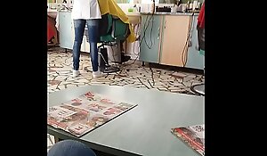 Romanian Hairdresser listen in morose ass MILF