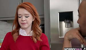 Ginger haired school bribes student with her anal hole