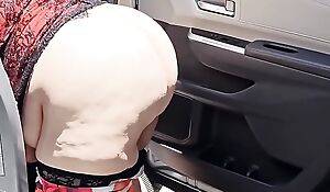 Caught Nosy Stranger Looking at My Ass While Vacuuming My Vehicle and Jerked His Cock Off to Moaning