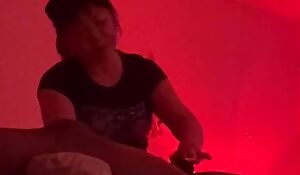 Cute Asian woman gives hand job in AMP