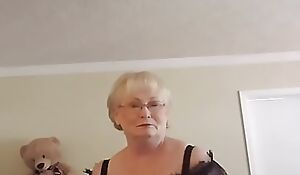 Granny Gilf Wiggling Her Nuts Coupled with Dancing Slay rub elbows with Devilish Away