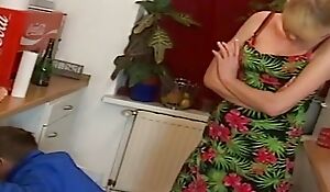 Scandalous unfaithful German housewife gets her pussy fucked overwrought the plumber here the kitchenette