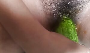 Whole CUCUMBER in My DARK pussy . Pretty A Huge Cucumber in my pussy .  Fucking with cucumber . Pussy-licking sex video.