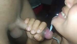 Desi wife eating sperm very first time