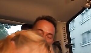 Sexy German lady with blonde barb gets banged in the roughly be advisable for the car