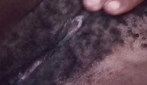 Fancyclit groaning and fingering her nice hairy pussy