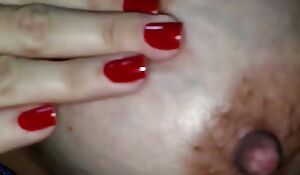 Round wife horny toying with nipples