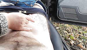 jerking off a cock all over be transferred to car close up