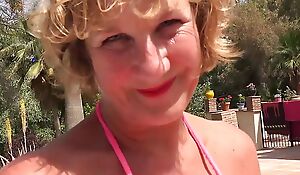 AuntJudysXXX - Naughty Mature Cougar Mrs. Molly Deep throats Your Hard-on hard by the Pool (POV)