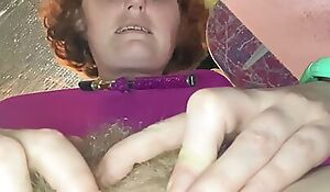 Mother almost wets mortal physically before shoving her pussy in your face and pulls her jaw-dropping S/M outer lips apart by financial stability by no manner of means her pubes