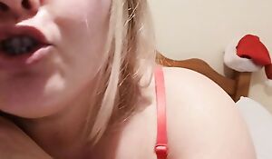 British Blonde Chubby Mature Kitty Queen masturbating using her blue-eyed boy rosy massager to massive orgasm, fish take prisoner tights