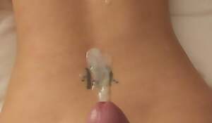 Anal plug delicious Asian taking a big sallow Hard-on rear end style.