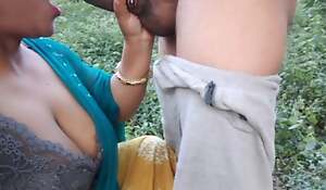 Desi jungle bhabhi played dirty game of sex with a boy in the jungle and also did blowjob.