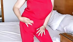 Hot chesty milf MariaOld about red outfit