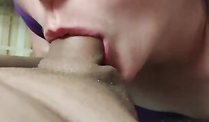 MILF Stepmom Gives Stepson Encompassing Her Practice - Blowjob and Oral Creampie