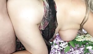 Blowjob close-up added to anal invasion in burnish apply fat ass of an old stepmom