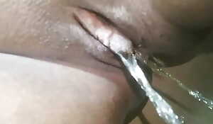 Ebony shaved hot pusssy nonstop passing it put emphasize bathroom