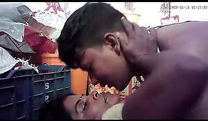 Indian wife and husband romantic kissing