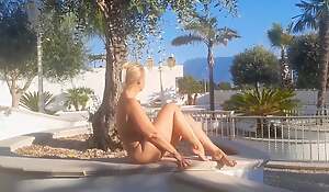 Amateur blonde grown-up wife naked outdoor