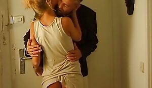 Hot blonde German lady pleasing say no to guy on touching a morning BJ