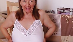 Horny buxomy stepmom MariaOld with wet undies masturbate for stepson and talk dirty