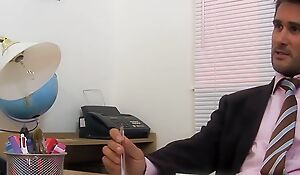 Strong office hookup makes the mature blond cock-a-hoop as she rails her executives cock