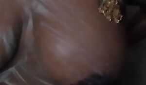 Tamil aunty bathing video. big hooters dancing while she soaping her body