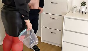 Old horny mom all over law is committed to pee added to my cock