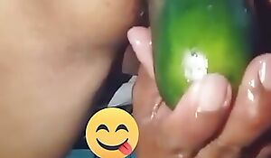 Latin chick in a fetish vignette sticking a thick cucumber in say no to ass, coupled with sends me the evidence be beneficial to say no to open booty