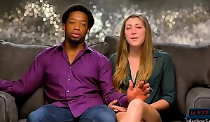 Interracial duo finds blonde be advantageous to their first threesome