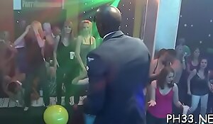 Yong girls in club are screwed hard by mature mans in arse and puss in time