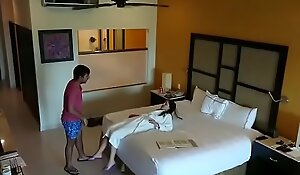 Hidden camera caught sex with girlfriend in hotel room